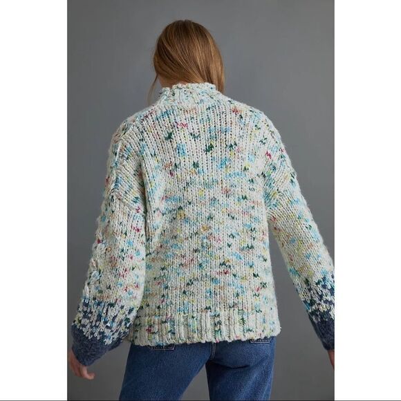 NEW Anthropologie Confetti Polka Dot Gaia Mock Neck Sweater Medium Petite - Picture 3 of 7